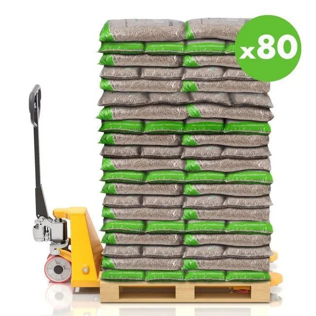 80 Säcke Holzpellets Wood Pellets – 15 kg pro Sack – X80 – 1.200 kg – ENERVER