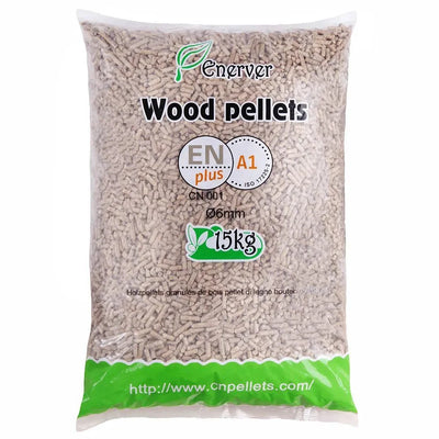80 Säcke Holzpellets Wood Pellets – 15 kg pro Sack – X80 – 1.200 kg – ENERVER
