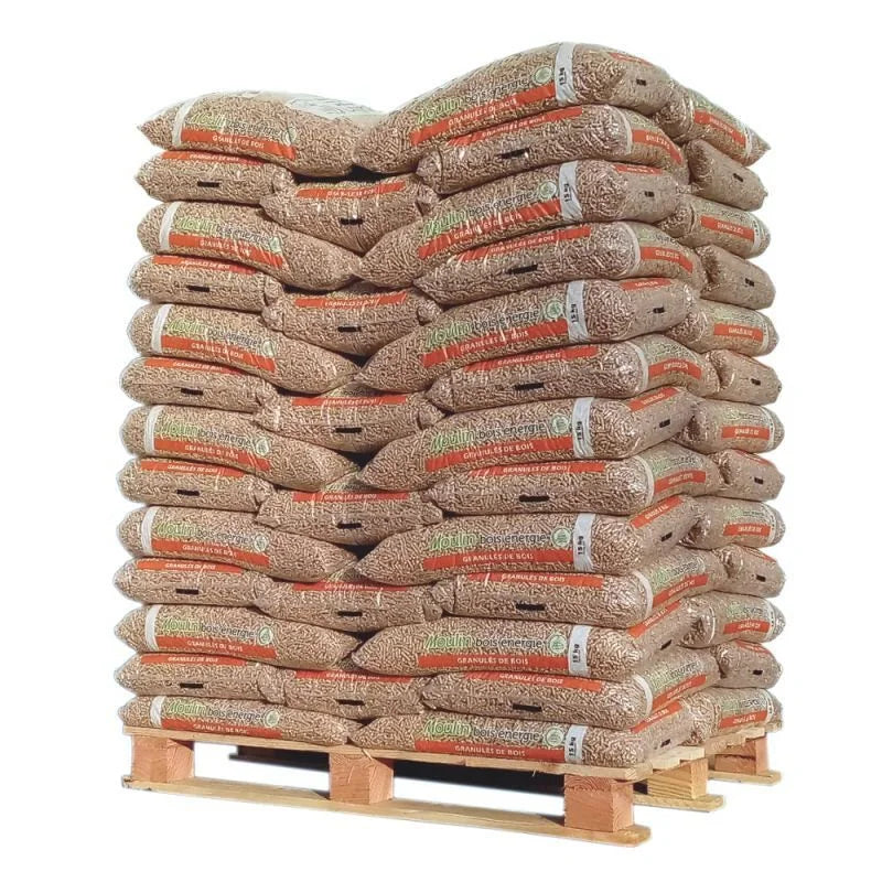 Holzpellets Moulin Bois Énergie – Palette mit 65 Säcken à 15 kg