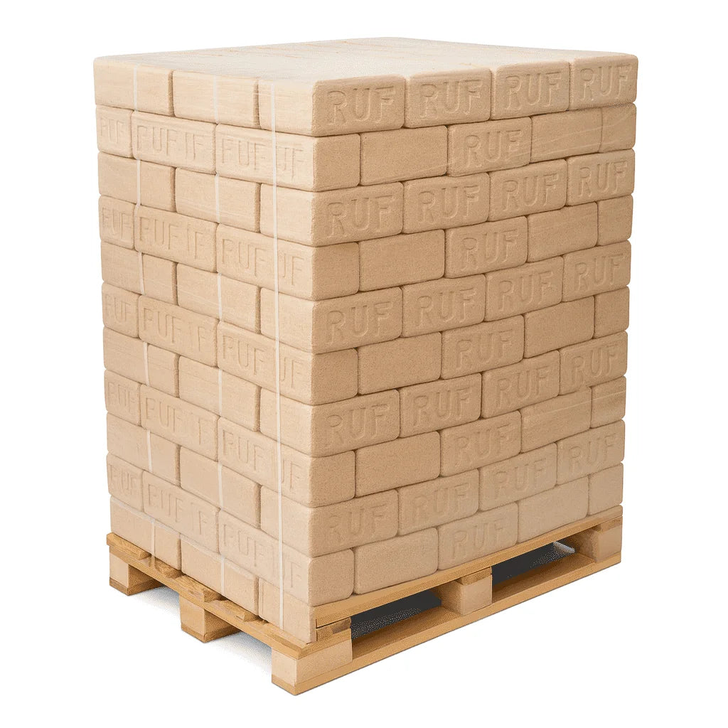 480 kg Palette mit RUF-Pressholzbriketts – Weichholz